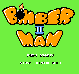 Bomberman II title screen for NES